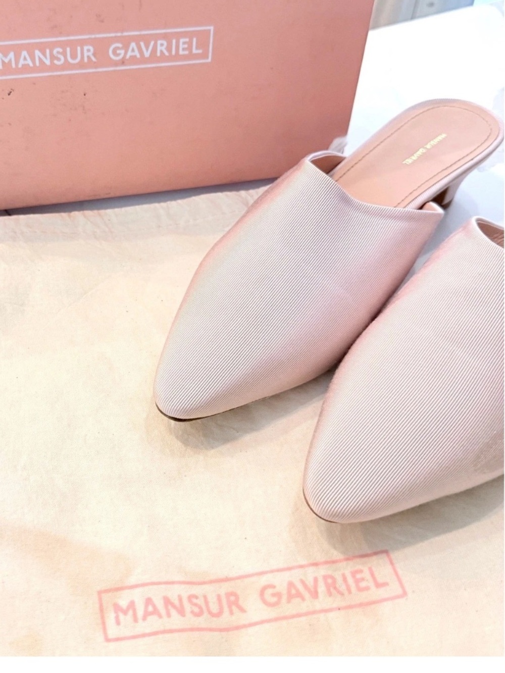 Mansur Gavriel Blush Pink Mules